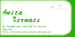 anita kernacs business card